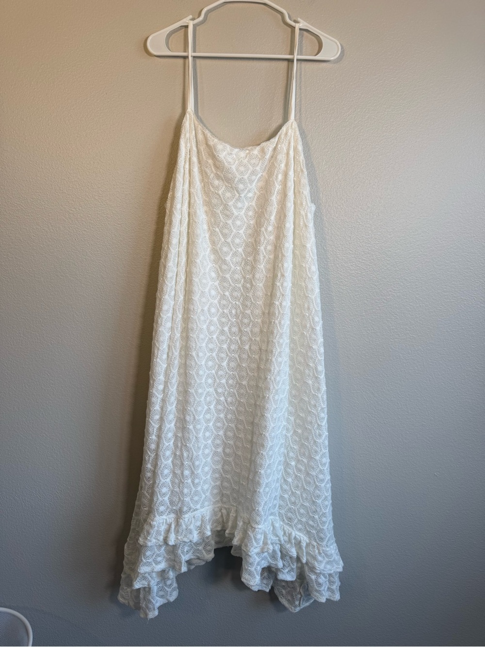 NWT Anthropologie Plus Ruffled Crochet Midi Dress in White - 3X - Picture 3 of 7